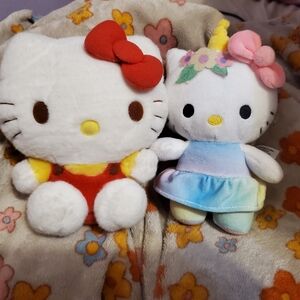 Hello Kitty Plush Bundle - Traditional Hello Kitty Color And Hello Kitty Unicorn